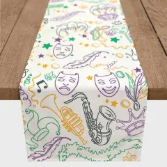 72" Mardi Gras Graffiti Table Runner