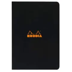 Rhodia&reg; Black Side Stapled Lined Notebook, 9" x 11.75"