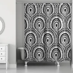 Fan Pattern Shower Curtain Black