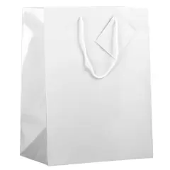 JAM Paper Large Glossy Gift Bags, 6ct. White