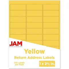 JAM Paper Standard Mailing Return Address Labels Yellow