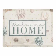 Welcome Home Multi Shell Coral & Plus Cotton Twill Placemat Yellow/White