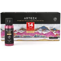 Arteza&reg; 14 Color Metallic Fabric Paint Set