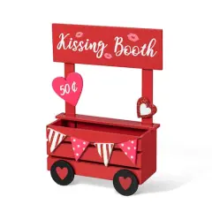 Glitzhome&reg; 10" Valentine's Wooden Kissing Booth Table D&eacute;cor