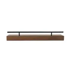 Melannco MDF & Metal Railing 24" Shelf Brown