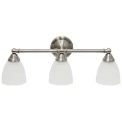 Lalia Home Essentix 3 Light Clear Shade Vanity Brushed Nickel