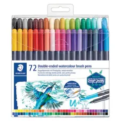 Staedtler&reg; 72 Color Double-Ended Watercolor Brush Pen Set