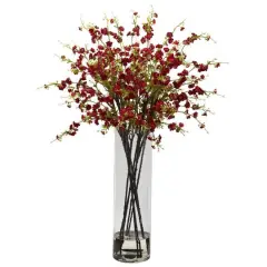 38" Red Giant Cherry Blossom Arrangement in Vase