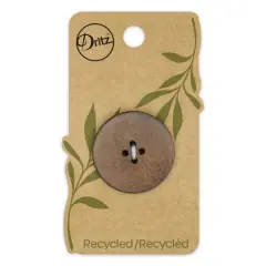 Dritz&reg; 30mm Medium Brown Recycled Leather Round Button, 3ct.