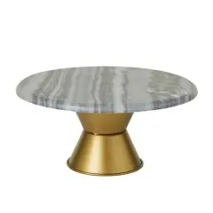 Grey Glam Cake Stand, 14" x 14" x 7"