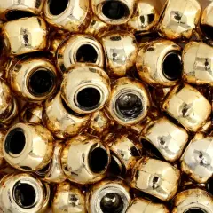 John Bead 9mm Metalized Opaque Pony Beads, 1,000ct. Gold