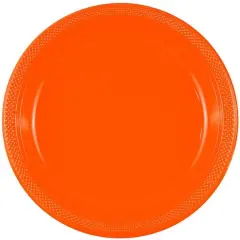 JAM Paper 10.25" Orange Plastic Party Plates, 20ct. Assorted