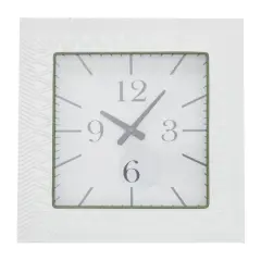 White Metal Modern Vintage Wall Clock, 12" x 3" x 12"