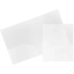 JAM Paper Heavy Duty Plastic 2-Pocket Folders, 6ct. Clear