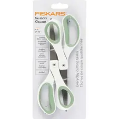 Fiskars&reg; 8" Green & White Scissors, 2ct.