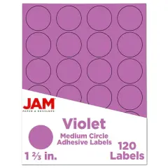 JAM Paper Circle Label Stickers Violet