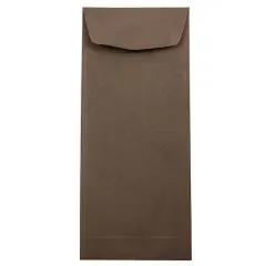 JAM Paper 4.5" x 10.375" Chocolate Brown Policy Business Envelopes, 50ct.