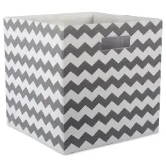 DII&reg; 13" Polyester Chevron Storage Cube Gray