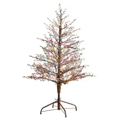 4ft. Pre-Lit Frosted Berry Twig Artificial Christmas Tree, Multicolor Gum Ball LED Lights
