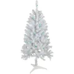 4ft. Pre-Lit White Artificial Christmas Tree, Green Lights