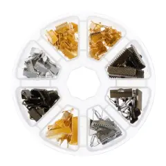 John Bead Clamp Ends Assortment Round 8 Slot Jewelry Making Kit, 138ct.