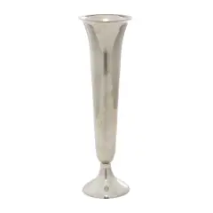 14" Silver Aluminum Traditional Vase