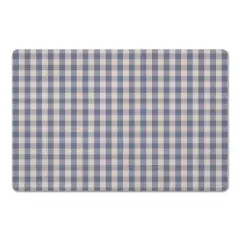 Plaid Floor Mat Blue