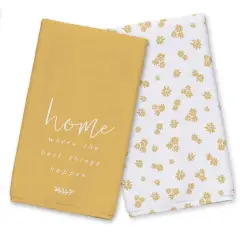 Where the Best Things Happen Tea Towel Set Yellow