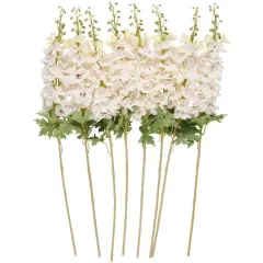 38" White Delphinium Artificial Flower Stem, 8ct.