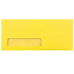 JAM Paper 4" x 9.5" Colored Business Window Envelopes, 50ct. Yellow