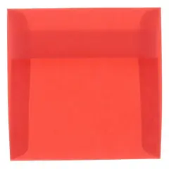 JAM Paper 8.5" x 8.5" Translucent Vellum Invitation Envelopes, 50ct. Primary Red