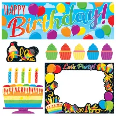 Trend Enterprises&reg; Rainbow Birthday Wipe Off&reg; Learning Set
