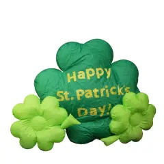 60" Inflatable Lighted Happy St. Patrick's Day Triple Shamrock Outdoor Decoration