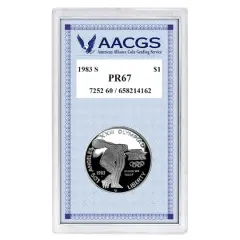 Proof 1983S Los Angeles Olympiad Commemorative Silver Dollar graded PR67