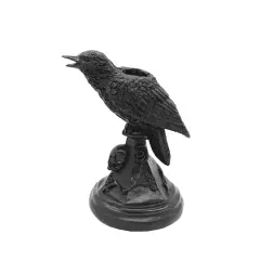 6.25" Black Raven Tabletop Taper Candle Holder by Ashland&reg;