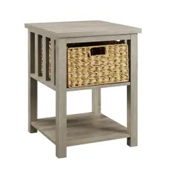 Walker Edison 18" Mission Storage Side Table Driftwood