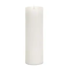 3" x 9" White Simplux LED Pillar Candle Set with Moving Flame