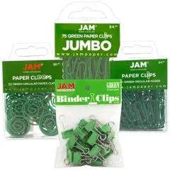 JAM Paper Office Clips Assortment Pack Green