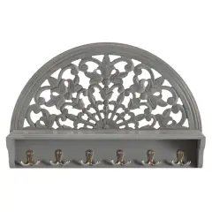 Habitat Round Decorative Gray Carved Wall Hanging
