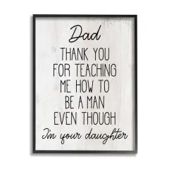 Stupell Industries Dad Thank You Phrase Family Daughter Humor Framed Giclee Art Black