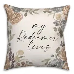 Redeemer Lives Neutral Pillow 2 18" x 18" Throw Pillow
