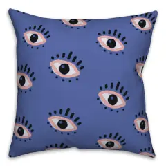 18" Looking Eyes Indoor/Outdoor Pillow Blue