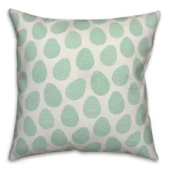 Green Easter Egg Pattern Throw Pillow