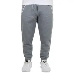 Galaxy by Harvic Men's Fleece-Lined Jogger Sweatpants With Zipper Pockets Heather Gray