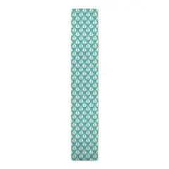 Sailboats Indoor/Outdoor Table Runner White on Teal