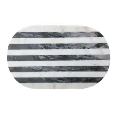 Hello Honey&reg; Black & White Striped Marble Cutting Board