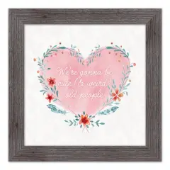 Cute Weird Old People Heart Western Gray Framed Print
