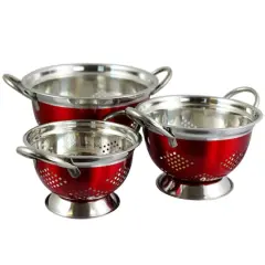 Oster Metaline Red Round Asian Colander Set