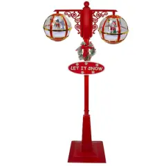 6ft. Lighted Red & Gold Musical Double Christmas Street Lamp