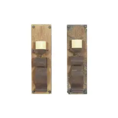 Set of 2 Brown Wood Rustic Wall Sconce, 6" x 19"